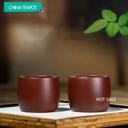 2 Pcs/set Authentic Yixing Purple Clay Teacup Travel Meditation Cup Handmade Tea Bowl Master Tea Cup Chinese Zisha Tea Set 70ml