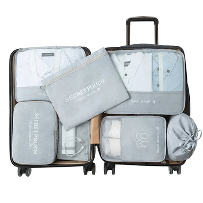 7Pcs/Set Travel Storage Bags Home Zipper Digital Data Cable Organizer For Clothes Shoe Luggage Packing Cube Suitcase Tidy Pouch