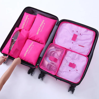 7Pcs/Set Travel Storage Bags Home Zipper Digital Data Cable Organizer For Clothes Shoe Luggage Packing Cube Suitcase Tidy Pouch