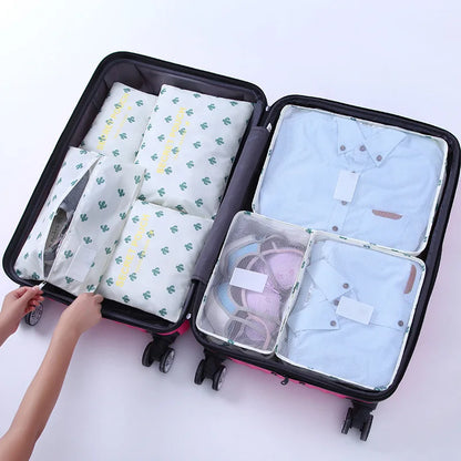 7Pcs/Set Travel Storage Bags Home Zipper Digital Data Cable Organizer For Clothes Shoe Luggage Packing Cube Suitcase Tidy Pouch