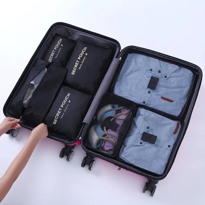 7Pcs/Set Travel Storage Bags Home Zipper Digital Data Cable Organizer For Clothes Shoe Luggage Packing Cube Suitcase Tidy Pouch