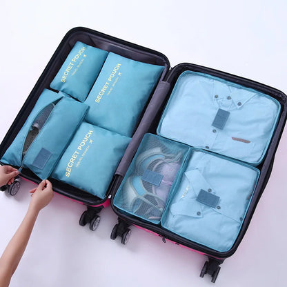 7Pcs/Set Travel Storage Bags Home Zipper Digital Data Cable Organizer For Clothes Shoe Luggage Packing Cube Suitcase Tidy Pouch