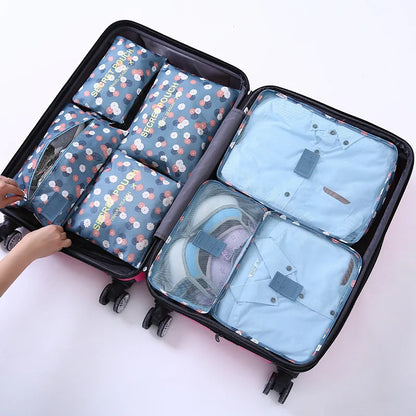 7Pcs/Set Travel Storage Bags Home Zipper Digital Data Cable Organizer For Clothes Shoe Luggage Packing Cube Suitcase Tidy Pouch