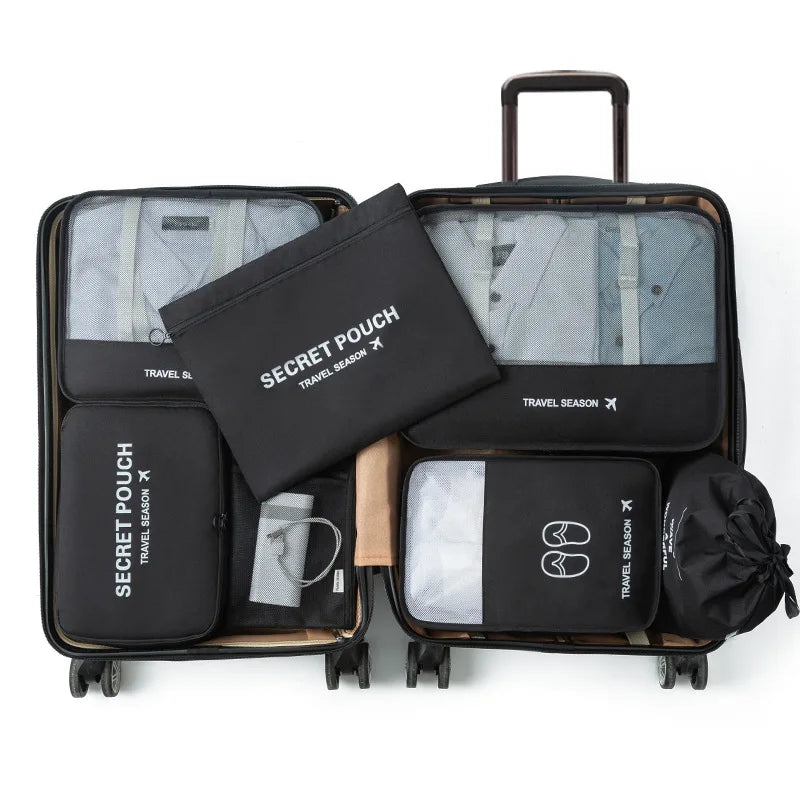 7Pcs/Set Travel Storage Bags Home Zipper Digital Data Cable Organizer For Clothes Shoe Luggage Packing Cube Suitcase Tidy Pouch