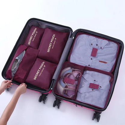 7Pcs/Set Travel Storage Bags Home Zipper Digital Data Cable Organizer For Clothes Shoe Luggage Packing Cube Suitcase Tidy Pouch