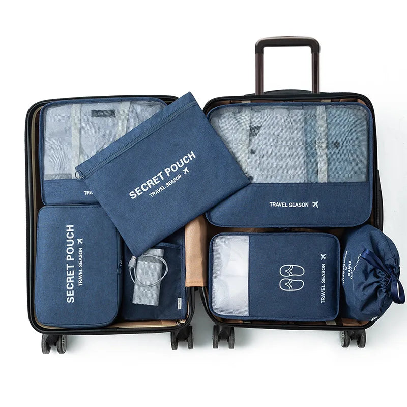 7Pcs/Set Travel Storage Bags Home Zipper Digital Data Cable Organizer For Clothes Shoe Luggage Packing Cube Suitcase Tidy Pouch