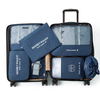 7Pcs/Set Travel Storage Bags Home Zipper Digital Data Cable Organizer For Clothes Shoe Luggage Packing Cube Suitcase Tidy Pouch