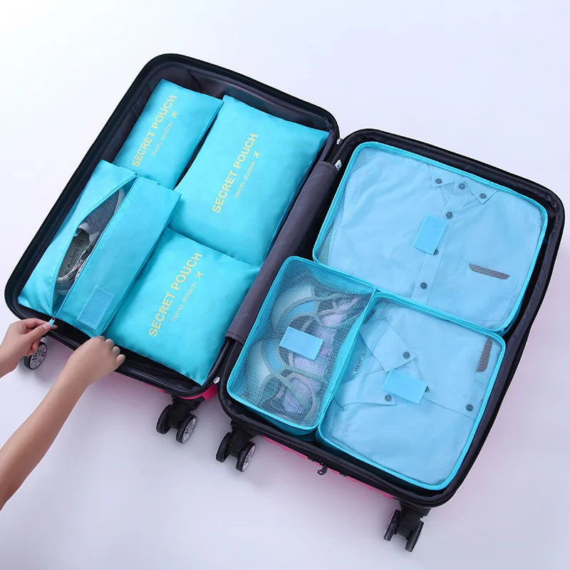 7Pcs/Set Travel Storage Bags Home Zipper Digital Data Cable Organizer For Clothes Shoe Luggage Packing Cube Suitcase Tidy Pouch