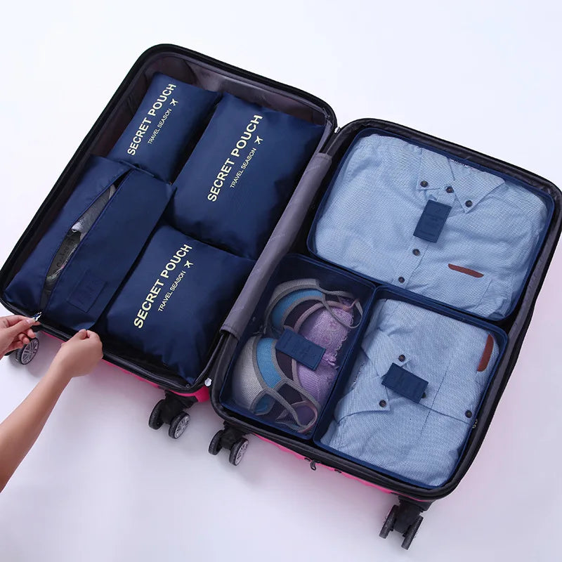 7Pcs/Set Travel Storage Bags Home Zipper Digital Data Cable Organizer For Clothes Shoe Luggage Packing Cube Suitcase Tidy Pouch