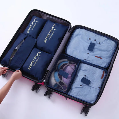 7Pcs/Set Travel Storage Bags Home Zipper Digital Data Cable Organizer For Clothes Shoe Luggage Packing Cube Suitcase Tidy Pouch
