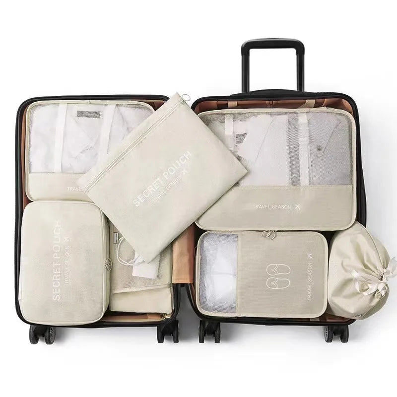 7Pcs/Set Travel Storage Bags Home Zipper Digital Data Cable Organizer For Clothes Shoe Luggage Packing Cube Suitcase Tidy Pouch