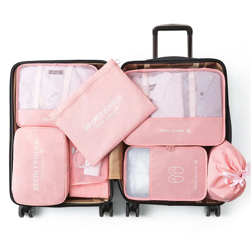 7Pcs/Set Travel Storage Bags Home Zipper Digital Data Cable Organizer For Clothes Shoe Luggage Packing Cube Suitcase Tidy Pouch