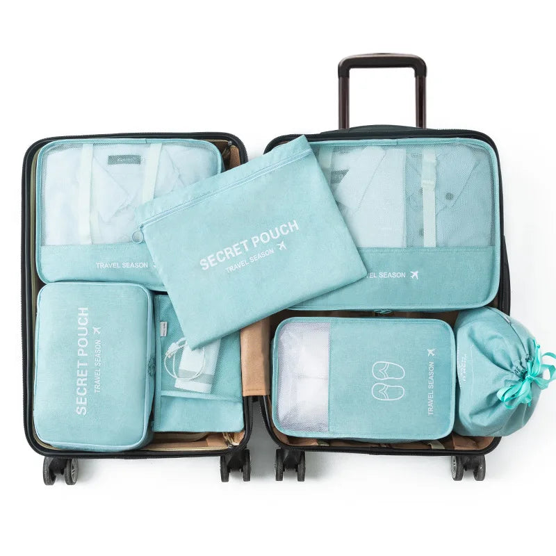 7Pcs/Set Travel Storage Bags Home Zipper Digital Data Cable Organizer For Clothes Shoe Luggage Packing Cube Suitcase Tidy Pouch