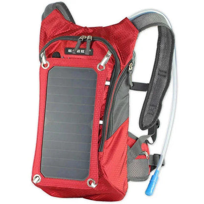 7W Solar Panel Charge For Cell Phones and 5V Device Power Supply Hiking Backpack with 2L Water Bag