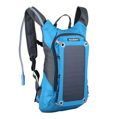 7W Solar Panel Charge For Cell Phones and 5V Device Power Supply Hiking Backpack with 2L Water Bag
