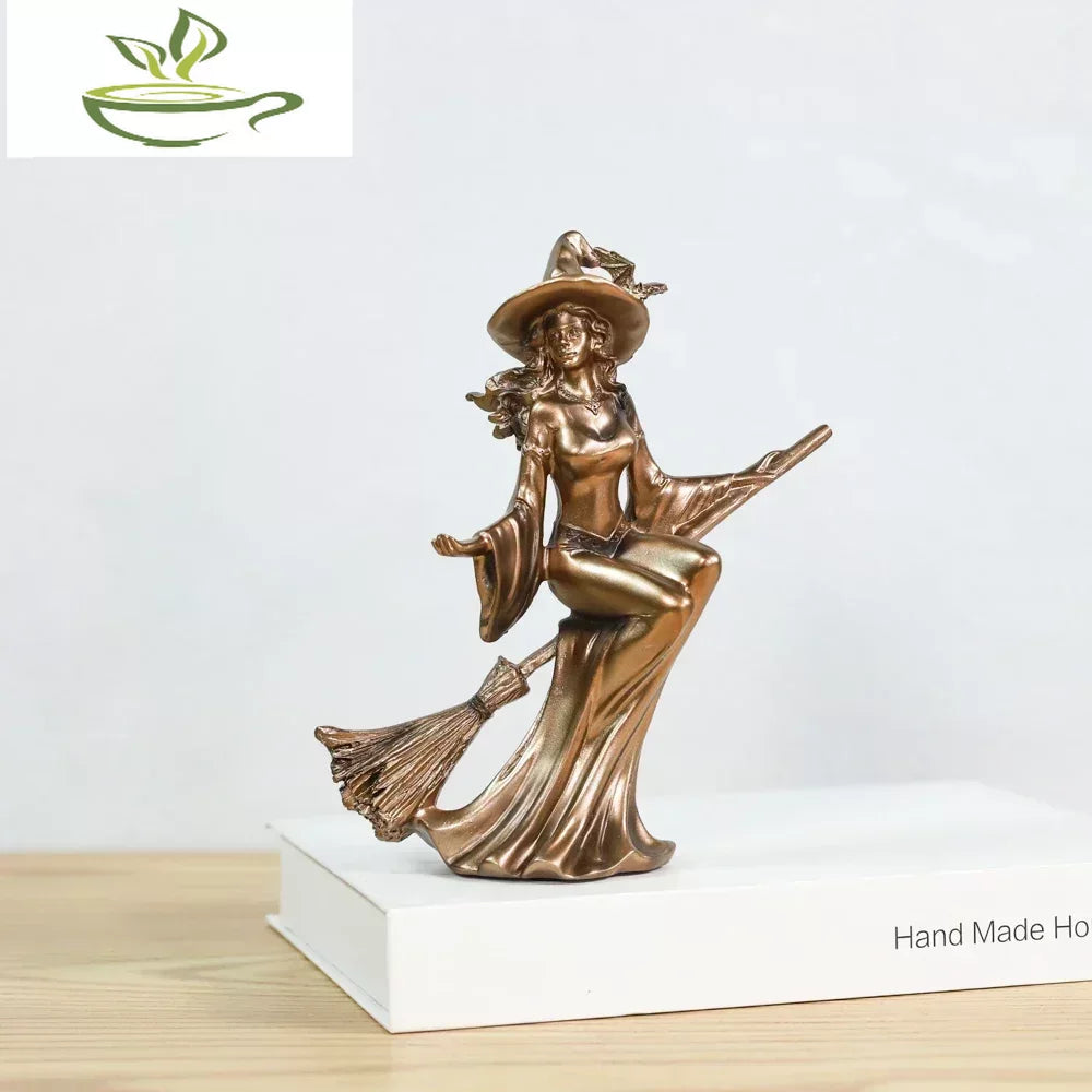 Nordic Rtro Witch Doll Statue Craft Home Accessories Desk Kids Room Decor Fairy Resin Garden Sculpture Gift Easter Accessori