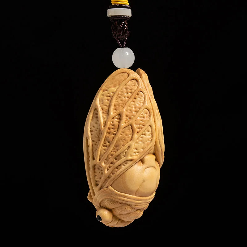 7cm Boxwood Wood Statue Real Wood Wood Sculpture Pendant Animal Sculpture Collection Collection Rich Feng Shui Lucky Car Hanging
