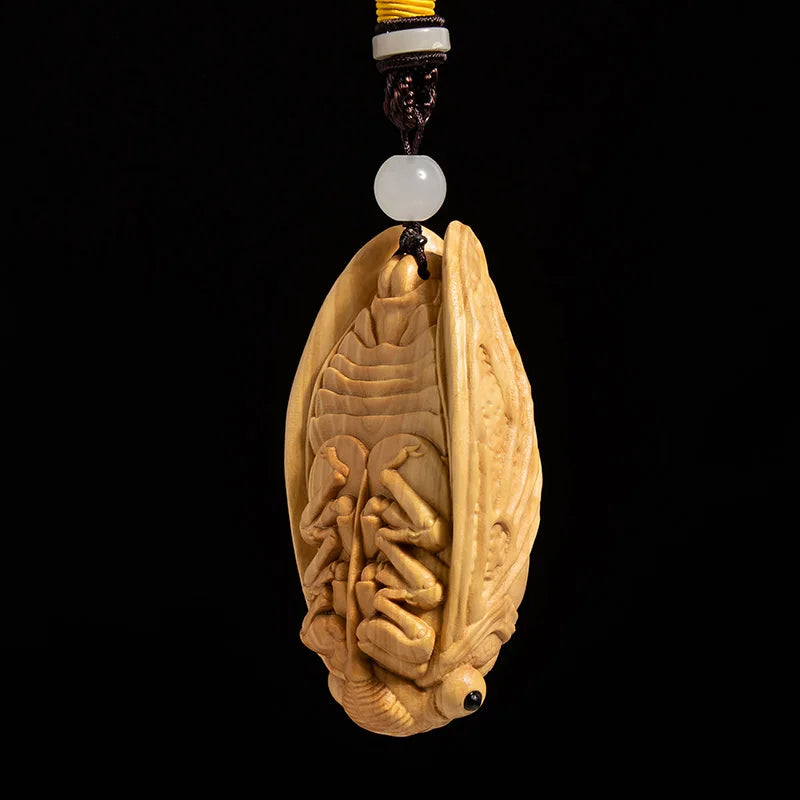7cm Boxwood Wood Statue Real Wood Wood Sculpture Pendant Animal Sculpture Collection Collection Rich Feng Shui Lucky Car Hanging