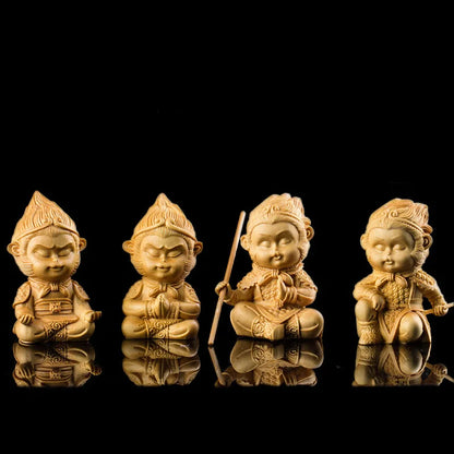 7cm Delicate Monkey King Statue Carving King Monkey Doll Home Decorations Wood Craft Figurine Decoration Wood Miniatura