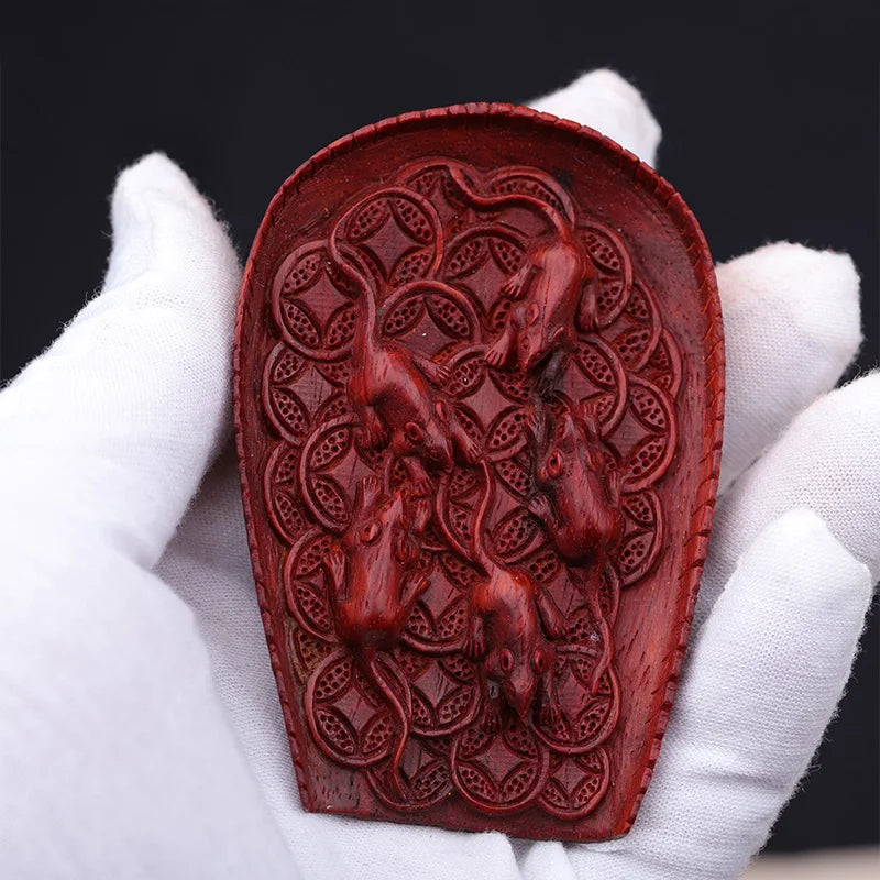 7cm Lobular Rosewood Wood Sculpture Animal Sculpture Rich Pendant Car Hanging Office Decoration Home Décor