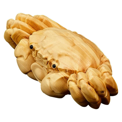 7cm Lucky Crab Man Figure Solid Wood Ornament Small Statue Craft Decora Accessories