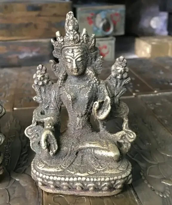 7cm White Tara Vajrasatt Manjushri, Guanyin, Green Tara, Longevity Buddha bronze statue