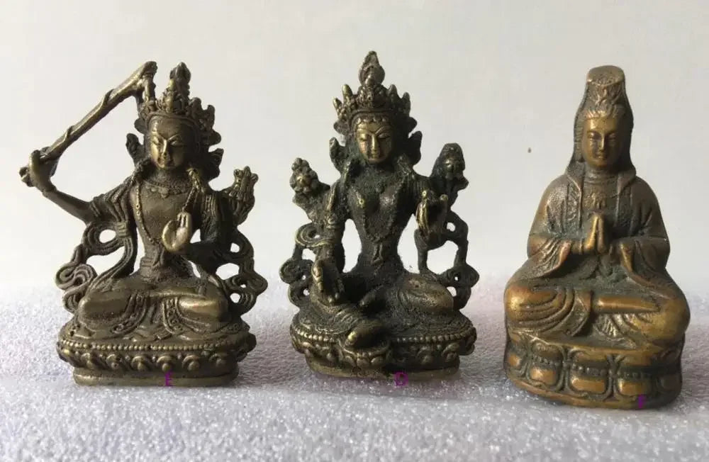 7cm White Tara Vajrasatt Manjushri, Guanyin, Green Tara, Longevity Buddha bronze statue