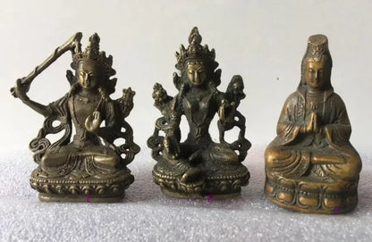 7cm White Tara Vajrasatt Manjushri, Guanyin, Green Tara, Longevity Buddha bronze statue