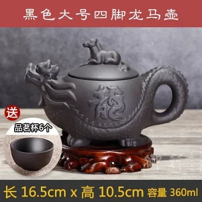 7pcs Kung Fu Tea Set [1 Teapot + 6 Cups Set] 300ml-400ml Chinese Xi Shi Porcelain Tea Sets Ceramic Yixing Purple Clay Kettle