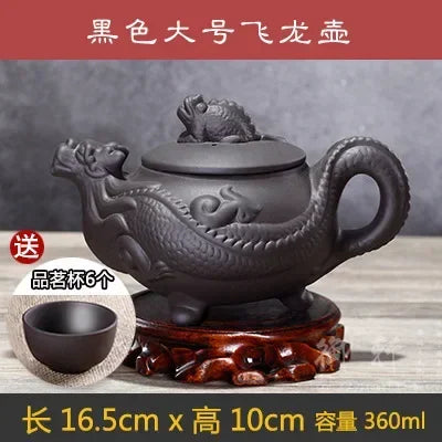 7pcs Kung Fu Tea Set [1 Teapot + 6 Cups Set] 300ml-400ml Chinese Xi Shi Porcelain Tea Sets Ceramic Yixing Purple Clay Kettle