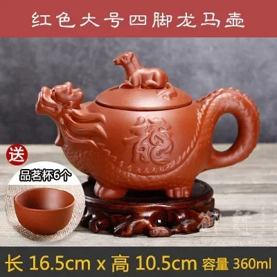 7pcs Kung Fu Tea Set [1 Teapot + 6 Cups Set] 300ml-400ml Chinese Xi Shi Porcelain Tea Sets Ceramic Yixing Purple Clay Kettle