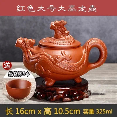 7pcs Kung Fu Tea Set [1 Teapot + 6 Cups Set] 300ml-400ml Chinese Xi Shi Porcelain Tea Sets Ceramic Yixing Purple Clay Kettle