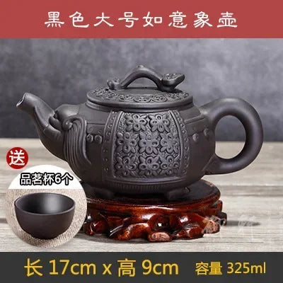 7pcs Kung Fu Tea Set [1 Teapot + 6 Cups Set] 300ml-400ml Chinese Xi Shi Porcelain Tea Sets Ceramic Yixing Purple Clay Kettle