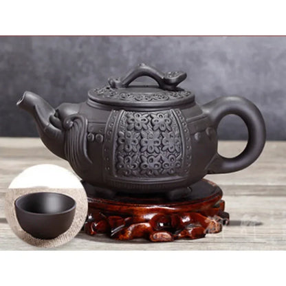 7pcs Kung Fu Tea Set [1 Teapot + 6 Cups Set] 300ml-400ml Chinese Xi Shi Porcelain Tea Sets Ceramic Yixing Purple Clay Kettle