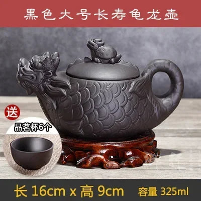 7pcs Kung Fu Tea Set [1 Teapot + 6 Cups Set] 300ml-400ml Chinese Xi Shi Porcelain Tea Sets Ceramic Yixing Purple Clay Kettle