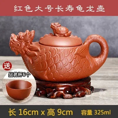 7pcs Kung Fu Tea Set [1 Teapot + 6 Cups Set] 300ml-400ml Chinese Xi Shi Porcelain Tea Sets Ceramic Yixing Purple Clay Kettle