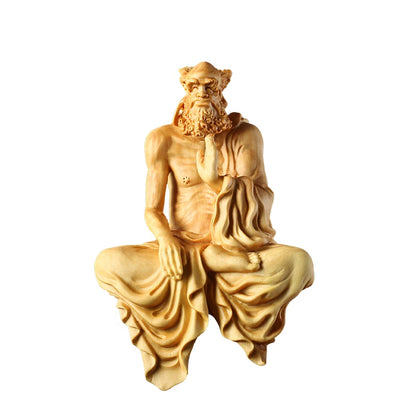 8-17cm Dharma Figurines Boxwood Carving Home Feng Shui Carving Handicrafts Carved Wooden Buddha Furnishings Dharma Zen