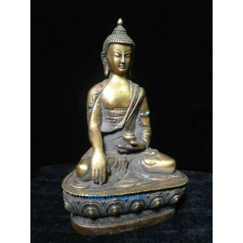 8.26 Inch Collection Old Chinese Bronze Handmade Sakyamuni Buddha Statue 20CM