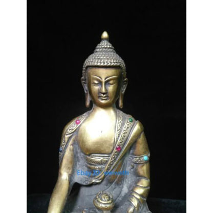 8.26 Inch Collection Old Chinese Bronze Handmade Sakyamuni Buddha Statue 20CM