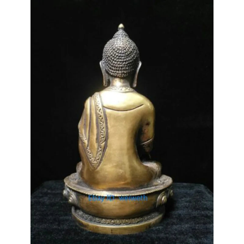 8.26 Inch Collection Old Chinese Bronze Handmade Sakyamuni Buddha Statue 20CM