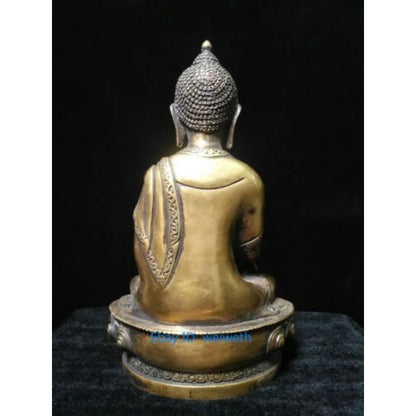 8.26 Inch Collection Old Chinese Bronze Handmade Sakyamuni Buddha Statue 20CM