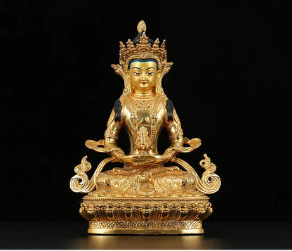 8.5 inch # GOOD Buddha Buddhist bless family home Safety Health wealth efficacious Protection gold Amitabha Buddha -free ship