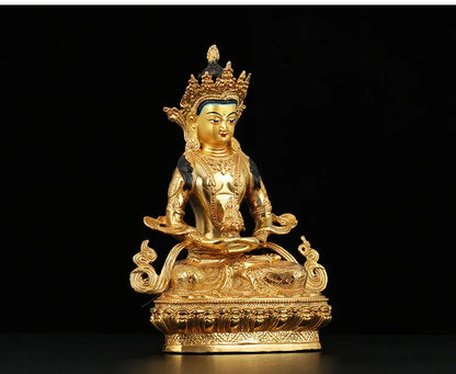 8.5 inch # GOOD Buddha Buddhist bless family home Safety Health wealth efficacious Protection gold Amitabha Buddha -free ship