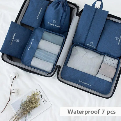 8/6/1 pieces Set Travel Organizer Storage Bags Suitcase Packing Set Storage Cases Portable Luggage Organizer Clothe Shoe Pouch