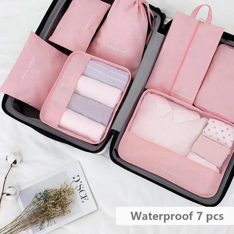 8/6/1 pieces Set Travel Organizer Storage Bags Suitcase Packing Set Storage Cases Portable Luggage Organizer Clothe Shoe Pouch