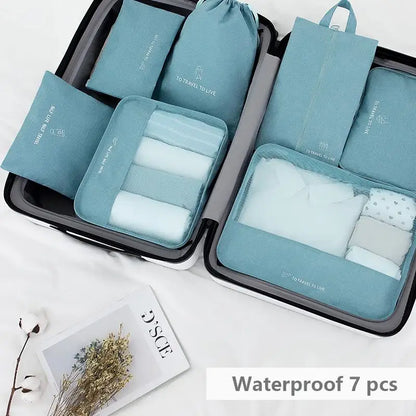 8/6/1 pieces Set Travel Organizer Storage Bags Suitcase Packing Set Storage Cases Portable Luggage Organizer Clothe Shoe Pouch