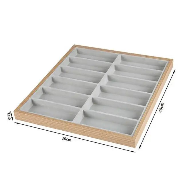 8 Grid Glasses Storage Rack Sunglasses Dispaly Tray Velvet Glasses Display Case Eyeglasses Storage Organizer Box with Lid