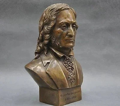 8'' Italian Great Musician Niccolo Paganini Bust Bronze Statue