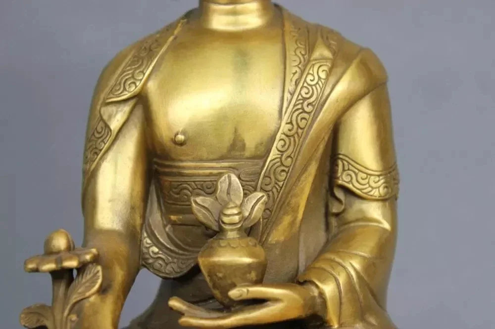 8 "Patung Budha Maisajyaguru Tibet Pengobatan Perunggu Murni
