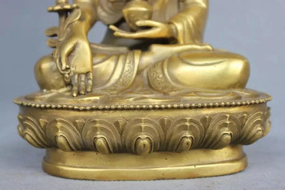 8 "Patung Budha Maisajyaguru Tibet Pengobatan Perunggu Murni